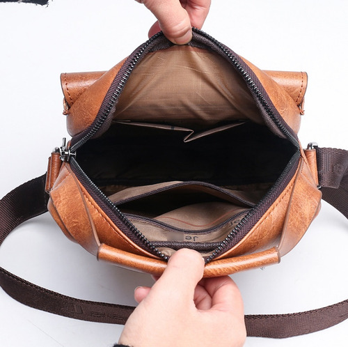 Bolso De Hombro De Piel Para Hombre, Estilo Retro,