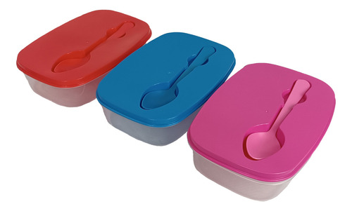 Recipiente Hermético Con Cuchara 2 Divisiones 1400ml