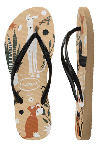 Chinelo Havaianas Slim Pets Cachorrinhos Bege