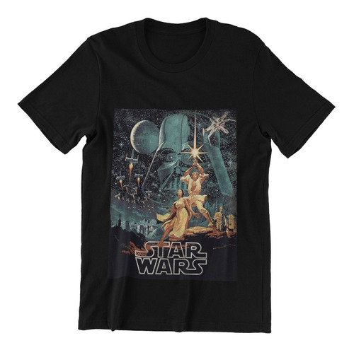 Polera Unisex Star Wars Jedi Vintag Poster Estampado Algodon