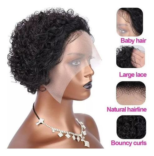 So Peruca Natural Para Mulheres, Peruca De Renda Pixie