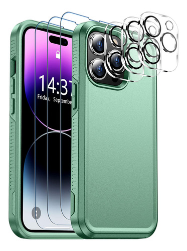 Funda Justcool Para iPhone 14 Pro C/cubre Cam Pant Green