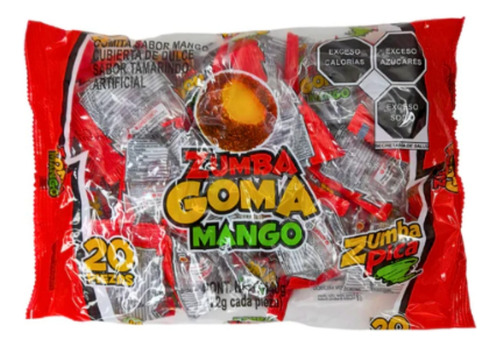 Gomita Zumba Goma Mango 20 Piezas