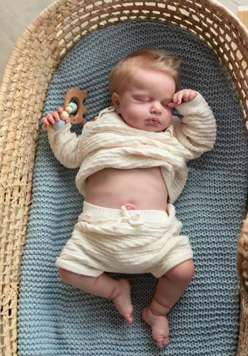 Muñeco Baby Reborn Unisex, Todo En Silicona, 50 Cm