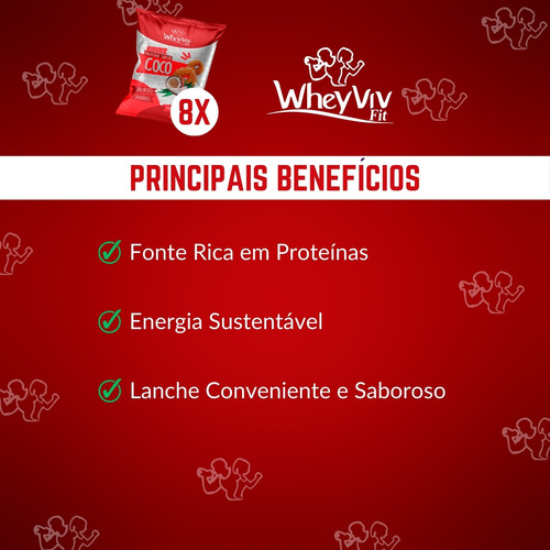 Biscoito Fit Wheyviv Coco C/ Whey Protein 45g X8
