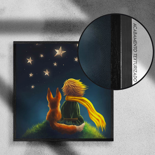 Imagem 2 de 4 de Quadro Decorativo 40x40 - O Pequeno Príncipe Md1