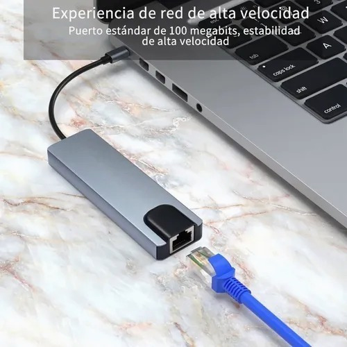 Tipo C Hub 5 En 1 Adaptador Usb C A Hdmi Con Ethernet