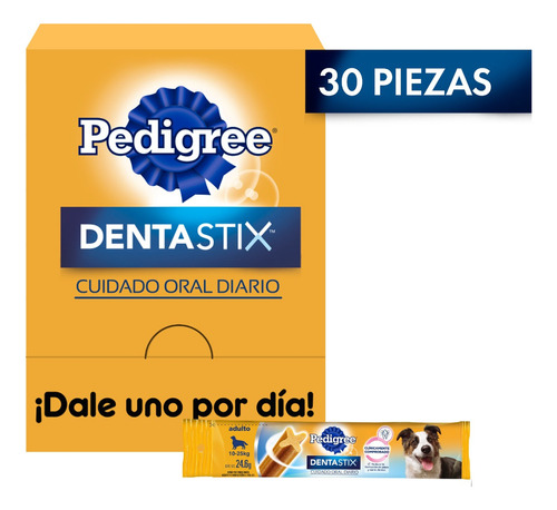 Pedigree Dentastix cuidado oral diario para perros adultos razas medianas pack de 30 unidades