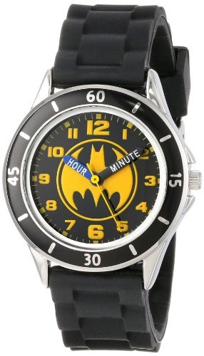 Reloj Analógico Batman Kids Con Carcasa Plateada Bisel Negro