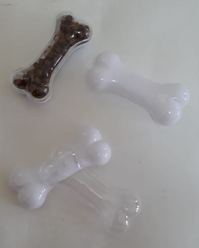 Imagem 2 de 2 de 12 Caixas Acrílica Osso 10cm Lembrancinha Mimos Pet Ossinhos