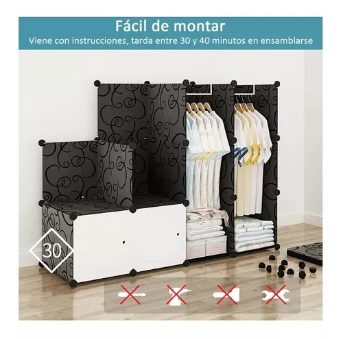 Multi Organizador Closet Armario Con Puerta 15 Cubos Para