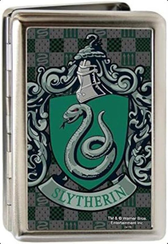 Tarjetero Con Hebilla Escudo Harry Potter Slytherin Grande,