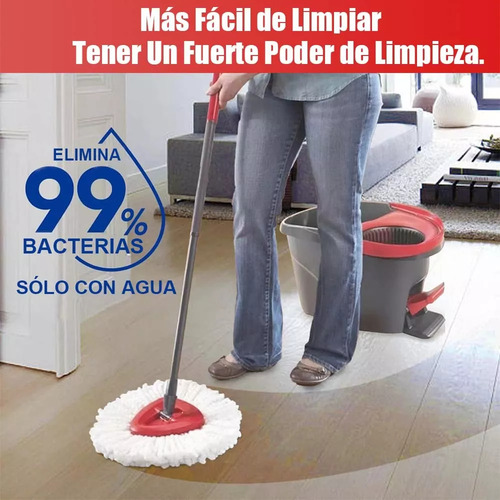 4 Repuesto De Trapeador Vileda Easy Wring Microfibra + Base