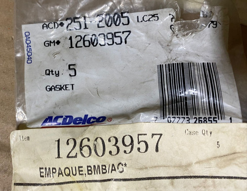 Juntas Bomba De Agua Express 1500 09/14 # 12603957