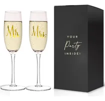 Comprar Lujosas Copas Novios Brindis Boda Elegantes Dorado Mr Mrs