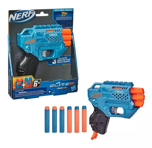 Nerf Elite 2.0 Lançador Trio TD-3 6 Arminha Dardos Espuma - Hasbro