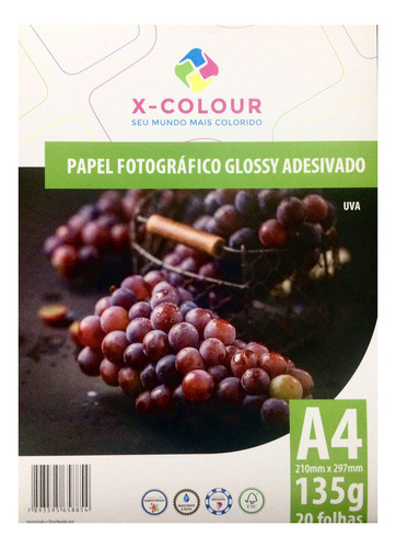 Papel Fotográfico Glossy Adesivado A4 135g - X-colour