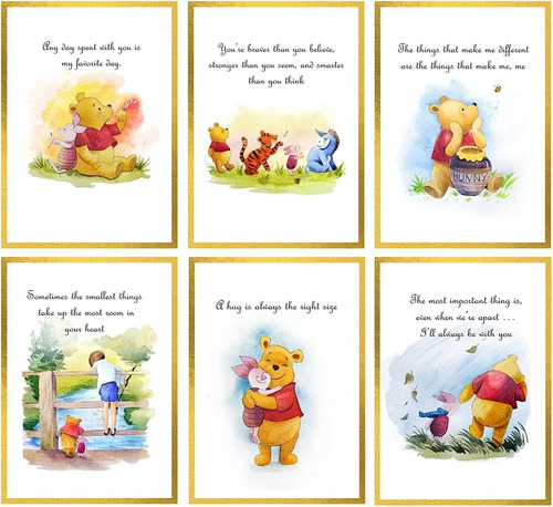 Tinymollo Winnie The Pooh - Decoración De Pared  Juego De 6