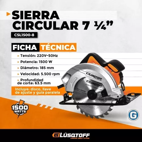 Sierra Circular Eléctrica Mano Lüsqtoff Simil Bosch Makita C