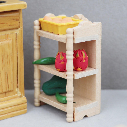 5 Estante De Almacenamiento De Madera Para Casa De Muñecas,
