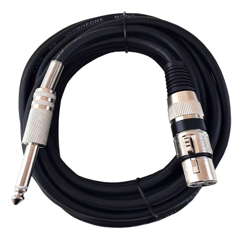 Cabo P Microfone P10 X Xlr Canon Femea 5 Metros