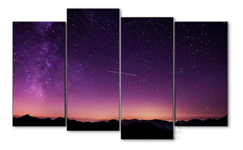 Cuadro Decorativo Moderno Lluvia Estrellas Jd-0475 L Cuádruple 120x70 Cm Sin Marco