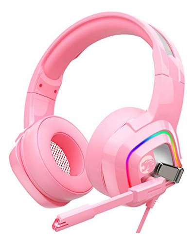 Audifonos Gamer  Ziumier Z66 Pink Gaming Headset Para Ps4, P