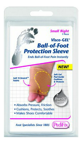 Pedifix Visco-gel Balón De Pie Protección Manga, S, Derecha,