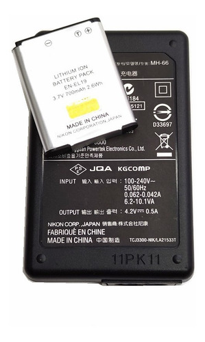 Bateria En-el19 + Carregador Mh-66 S3200 S3300 S4100 S4200