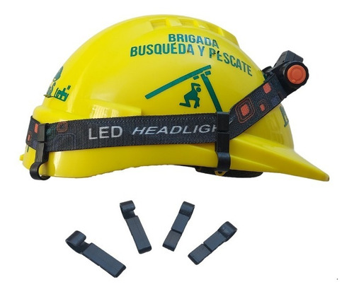 Clip Sujetador Lámpara Minero Para Casco Set 4 Pzs