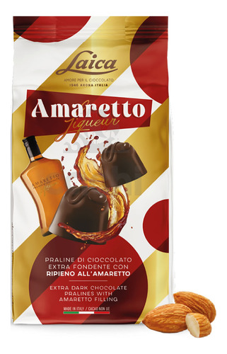 Bombones Italianos Laica Extra Dark Con Amaretto 90grs