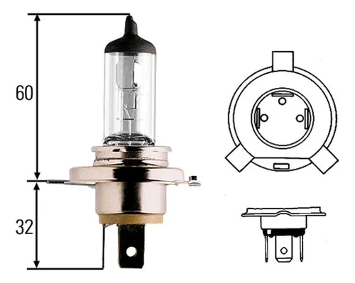 Bombilla Hella H4 De Alta Potencia De 100/80 W, 12 V