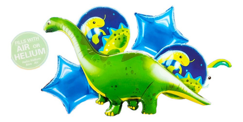 Decoracion Globos Dinosaurio Cuello Largo Braquiosaurio Azul