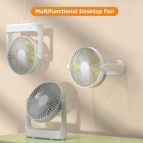 Ventilador De Escritorio Recargable Multifuncional Con 4 Vel