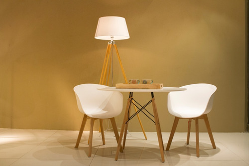 Mesa Eames Redonda Ø1 Mts Clear Tapa Blanca