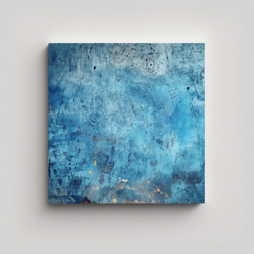 50x50cm Cuadro Abstracto Azul Y Blanco Estilo Neo-noir Atmos