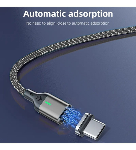 Imagen 3 de 5 de Cable Carga Rápida 3,1a Magnético Usb Tipo C Para iPhone
