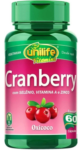 Cranberry Puro Extrato - 60 Capsulas 500mg - Unilife