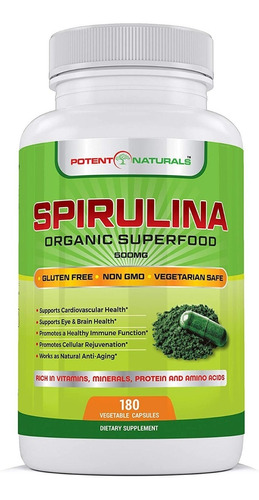 Espirulina 500mg 180vcaps - Unidad a $1372