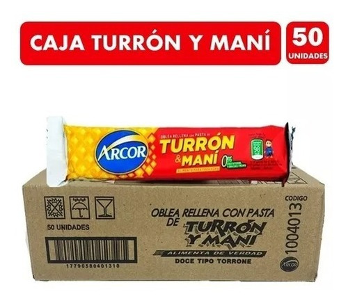 Caja De Turrón Maní Marca Arcor (caja De 50 Unidades)