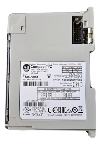 Allen Bradley Compact Logix Modulo 16 Salidas 1769-ob16