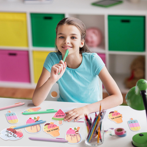 Juego De 24 Helados De Verano Sticky Notes L1rabe Con Bolígr