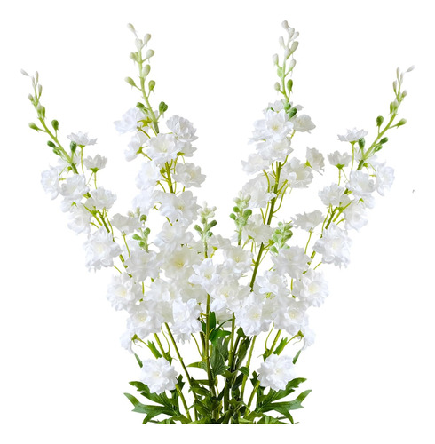 Zytuyo 4 Piezas 33,5 Flores Artificiales De Delfinio Blanco 