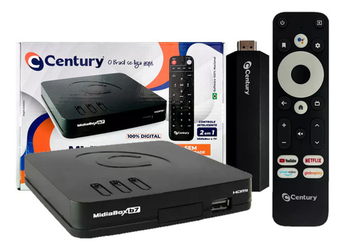 Combo Century Receptor Midiabox Android Hdtv Sat Smart Tv Stick 5g