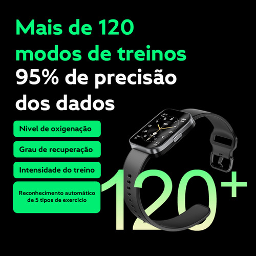 Relógio Smartwatch Qcy Gs S9 Urban Gps Tela Amoled 5atm Cor Cinza