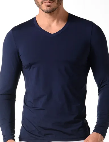 Camiseta Manga Larga Cuello V Hombre