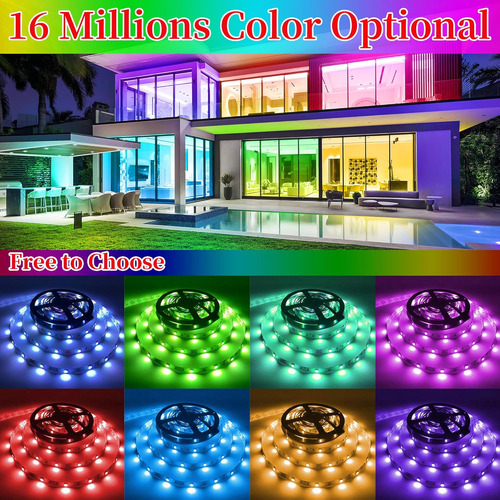 Luces Led Para Dormitorio, Tira De Luces Led Rgb De 25 Pies