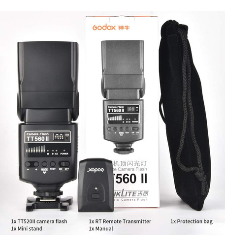 Cámara Godox Tt560ii Inalámbrica Gn38 De 433 Mhz Con Flash S