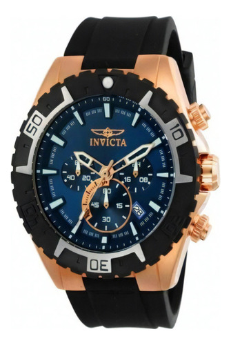 Reloj Invicta Hombre Aviator 22524 Silicona Negro