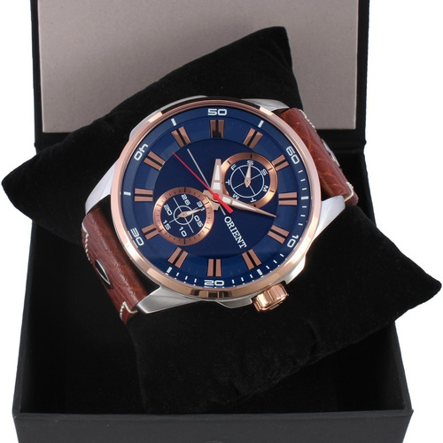 Relógio Orient Masculino Mtscm004 D1mb Marrom Azul Oferta